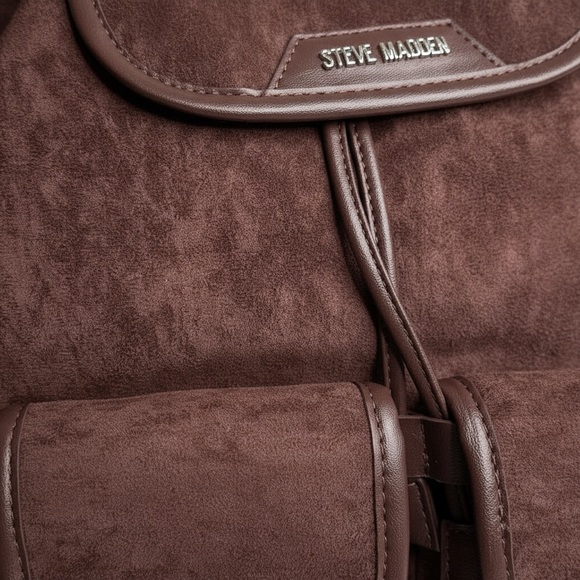 Steve Madden Chocolate Brown Suede Backpack